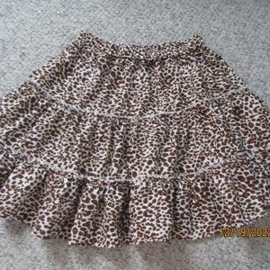 cheetah print tiered skirt